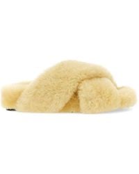 Jil Sander - Shearling Crossover Flat Sandals - Lyst