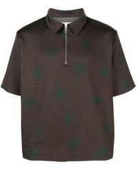 Jil Sander - Palm Tree-print Polo Shirt - Lyst