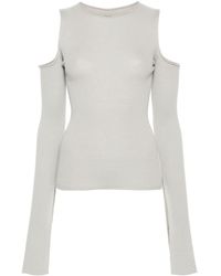 Rick Owens - Ribbed Wool Cut-out Jumper - Lyst