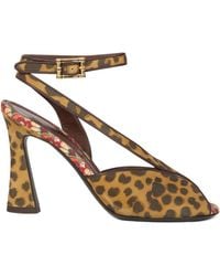 Etro - 90Mm Animal-Print Heeled Sandals - Lyst