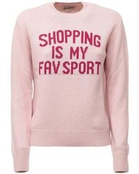 MC2 Saint Barth - New Queen Crewneck Knit Sweater With Shopping Is My Fav Sport Embroidery - Lyst