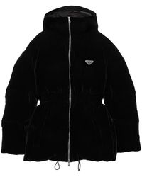Prada - Velvet Puffer Jacket - Lyst