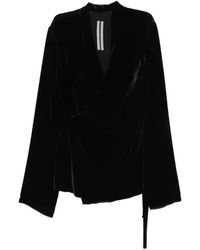 Rick Owens - Fluwelen Wikkelblouse - Lyst