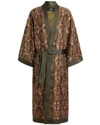 Etro - Kimono Coat With Beads And Floral Medallion Embroidery - Lyst