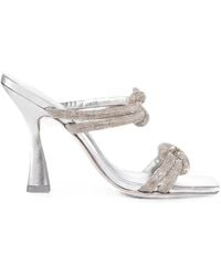 Cult Gaia - Rainne Knotted Crystal-Embellished Sandals - Lyst