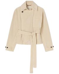 RETORI - Mini Trench Belt-Detail Denim Jacket - Lyst
