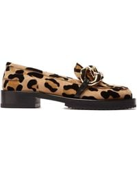 N°21 - Leopard-Print Chain-Link Loafers - Lyst