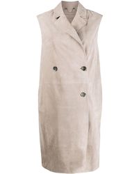 DESA NINETEENSEVENTYTWO Sleeveless Mid-length Coat - Brown
