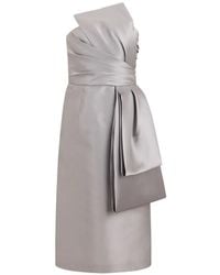 Alberta Ferretti - Draped Bow-Detail Midi Dress - Lyst