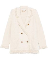 Elisabetta Franchi - Cotton Double-Breasted Jacket - Lyst