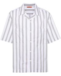 Barena - Gestreeept Katoenen Overhemd Met Cubaanse Kraag - Lyst
