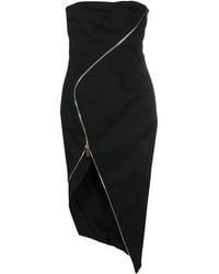 Genny - Asymmetric Zip-Up Strapless Dress - Lyst
