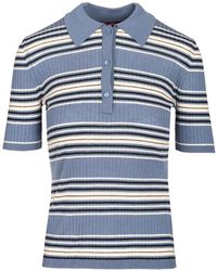 Max Mara - Tallero Striped-Knit Polo Shirt - Lyst