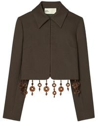 Tory Burch - Beaded Crepe Jacket - Lyst