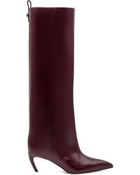 The Attico - 65Mm Lea Pointed-Toe Leather Boots - Lyst