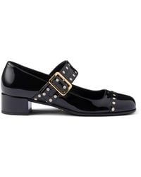 Prada - 35Mm Leather Mary Jane Pumps - Lyst