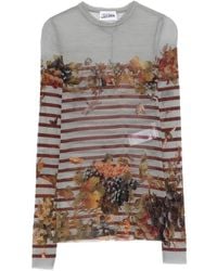 Jean Paul Gaultier - Marinière Striped Grape-Print Top - Lyst