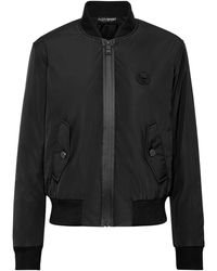 Philipp Plein - Logo-Patch Zip-Up Bomber Jacket - Lyst