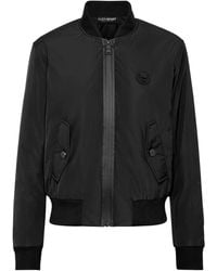 Philipp Plein - Logo-Patch Zip-Up Bomber Jacket - Lyst