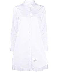 Thom Browne - Pleat-detail Cotton Shirtdress - Lyst