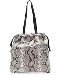 N°21 - Eva Snakeskin-Effect Drawstring Shoulder Bag - Lyst