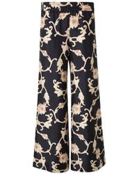 La DoubleJ - Floral-Print Silk-Twill Palazzo Pants - Lyst