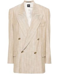 BOSS - Pinstriped Double-breasted Blazer - Lyst