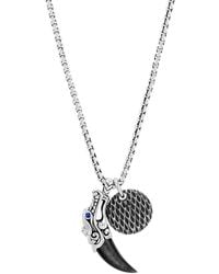 John Hardy Silver And Mixed Stone Legends Naga Necklace With Pendant - Metallic