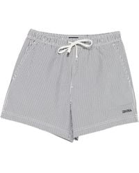 ZEGNA - Striped Swim Shorts - Lyst