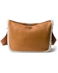 Prada - Shearling Shoulder Bag - Lyst