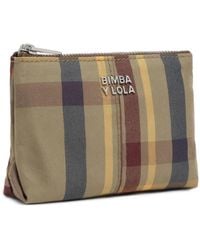 Bimba Y Lola - Khaki And Garnet Tartan Jacquard Coin Purse - Lyst