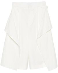 Hed Mayner - Pleated Draped-Panel Shorts - Lyst