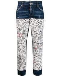 DSquared² - Handwriting Print Jeans - Lyst