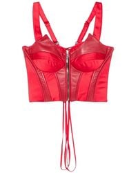 MITILIANE COUTURE - Leather-Panelled Corset Top - Lyst