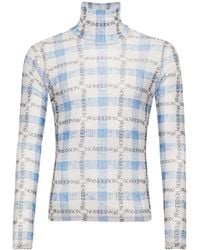 JW Anderson - T-Shirt Mit Logo-Gitter-Print - Lyst