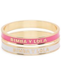 Bimba Y Lola - Enamel-detail Bangle Bracelets (set Of Two) - Lyst