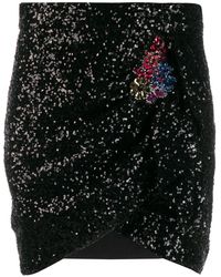 Pinko Schmaler Paillettenrock - Schwarz