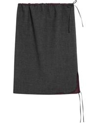 Prada - Drawstring-Waist Midi Skirt - Lyst