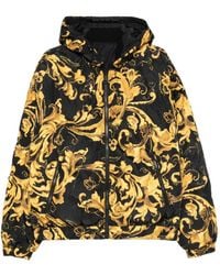 Versace Jeans Couture - Baroque-Print Hooded Jacket - Lyst