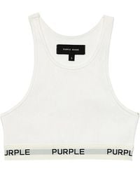 Purple Brand - Logo-Tape Cropped Top - Lyst