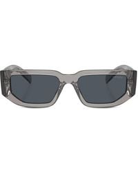 Prada - Eckige Sonnenbrille Mit Triangel-Logo - Lyst