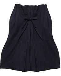 Prada - Chevron-Knit Bow-Detail Skirt - Lyst