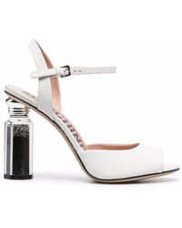 Moschino - Canister Heel Leather Sandals - Lyst