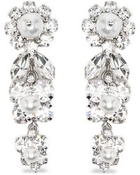 Simone Rocha - Boucles D'Oreilles Pendantes À Motif De Marguerite Ornées De Cristaux - Lyst