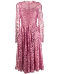 Dolce & Gabbana Geplooide Jurk - Roze