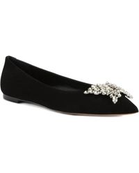 Giuseppe Zanotti - Farifu Crystal-Embellished Suede Ballet Flats - Lyst