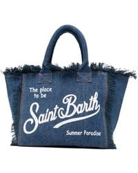 MC2 Saint Barth - Fringed-Detail Logo-Print Tote Bag - Lyst
