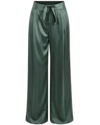 The Sei - Pleated Satin-Finish Trousers - Lyst
