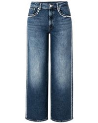 7 For All Mankind - Stud-Embellished Wide-Leg Jeans - Lyst