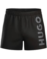 HUGO - Short De Bain À Logo Imprimé - Lyst